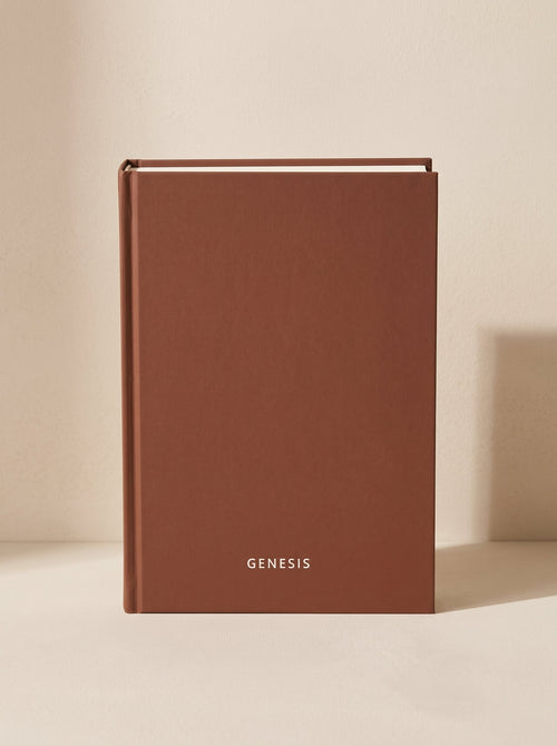 Genesis hardcover in clay, seen from above